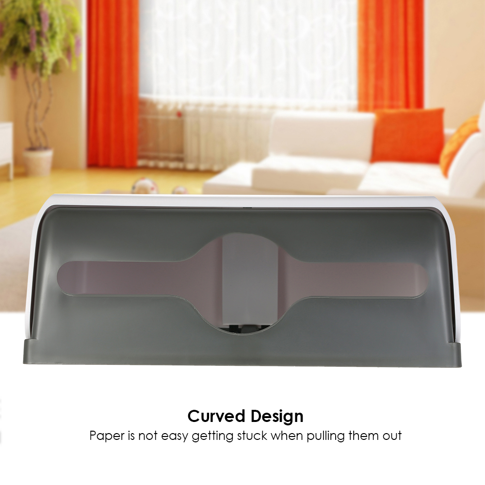 Home Bathroom Paper Towel Dispenser - ABS Material Rectangular Wall-mounted Bathroom Tissue