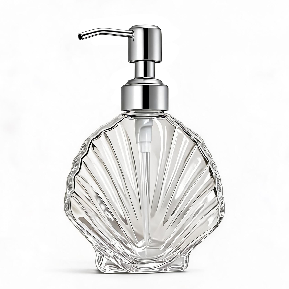Soap Dispenser Pump - Decorative Seashell Glass Soap Dispenser with