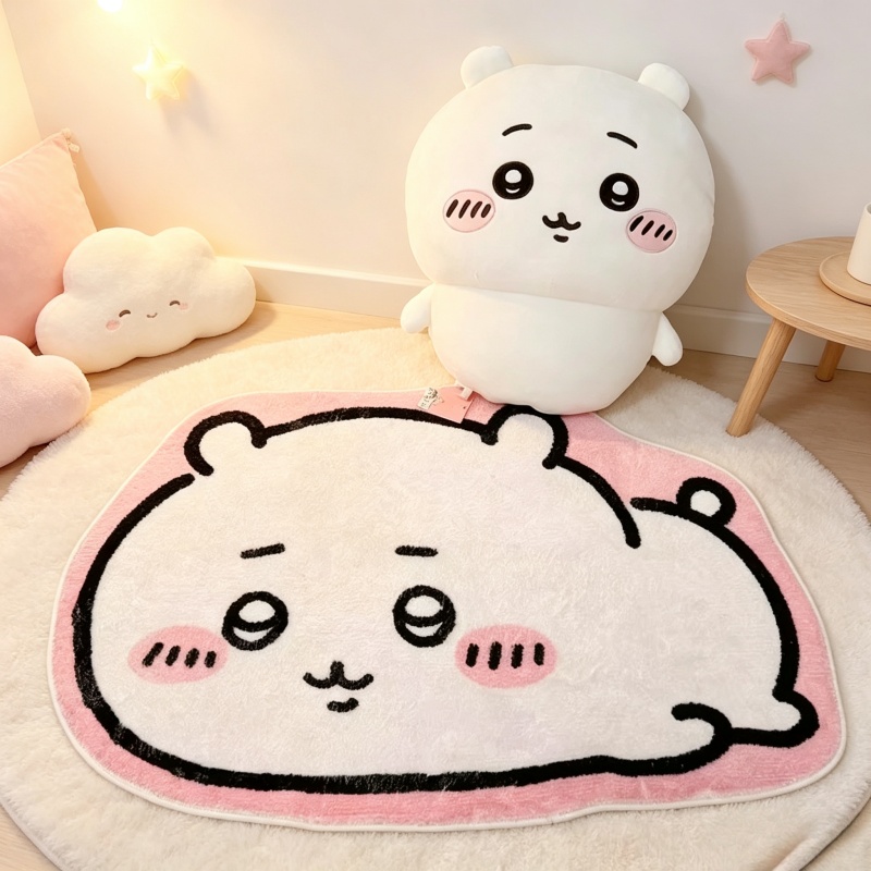 Home Bathroom Rugs - -Chiikawa Cartoon Rug Anime Hachiware Usagi