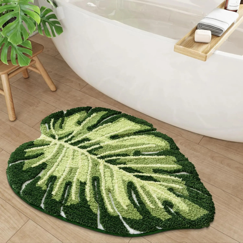 VIKAMA Small Fresh Green Leaf  - огляд і ціна Zara Home Bathroom Rug
