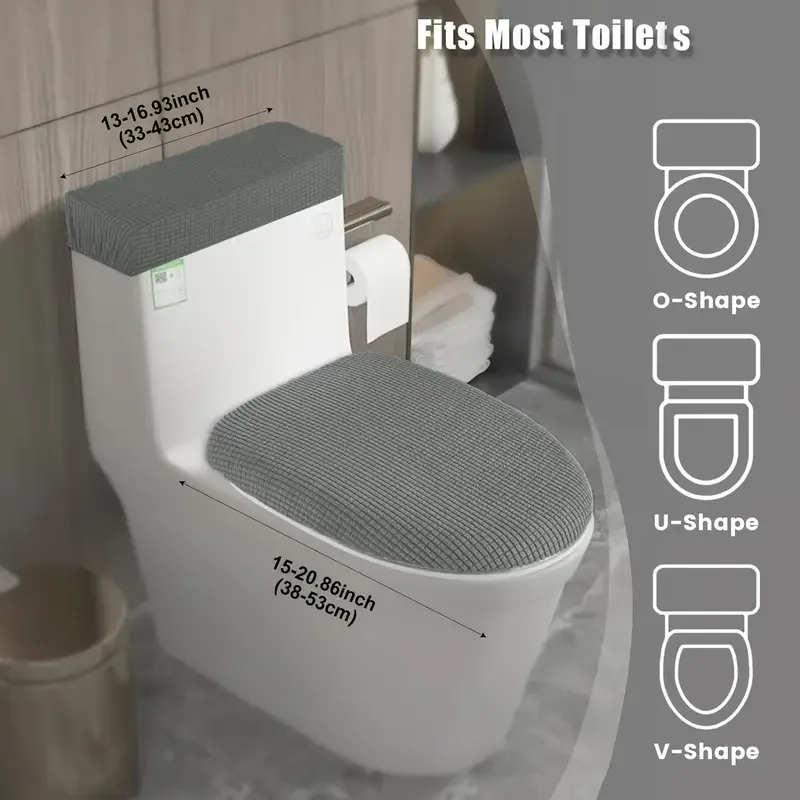 2pcs/set Stretch Toilet Lid Co - огляд і ціна Home Bathroom With Two Toilets