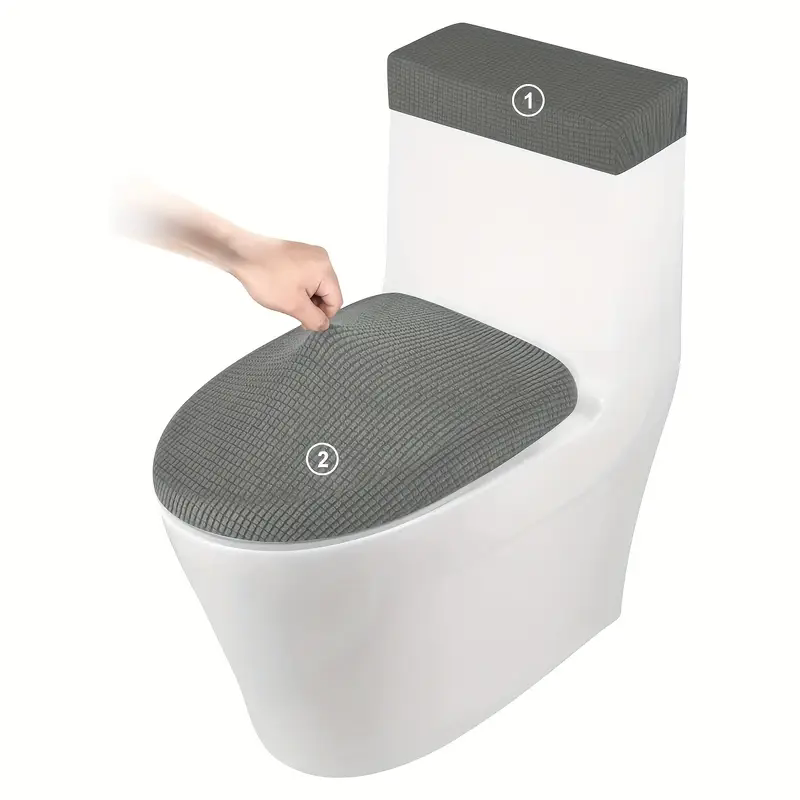 2pcs/set Stretch Toilet Lid Co - огляд і ціна Home Bathroom With Two Toilets