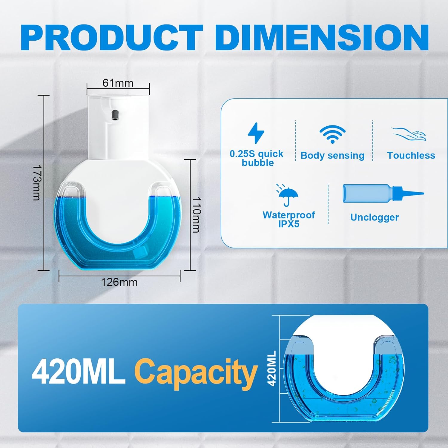 420ML Large Capacity Touchless - огляд і ціна Soap Dispenser Pump