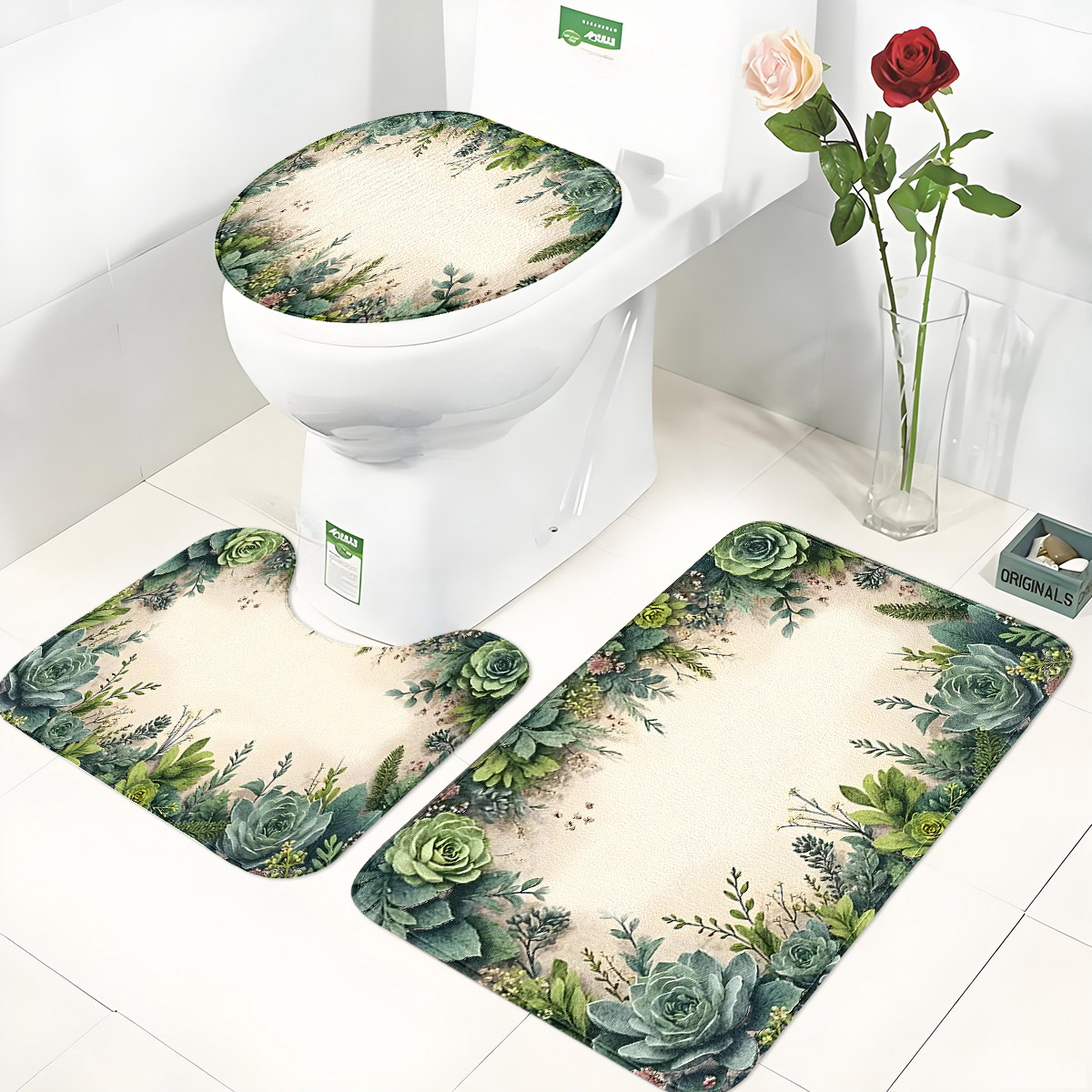 Retro Succulent Bathroom Three - огляд і ціна Zara Home Bathroom Rug