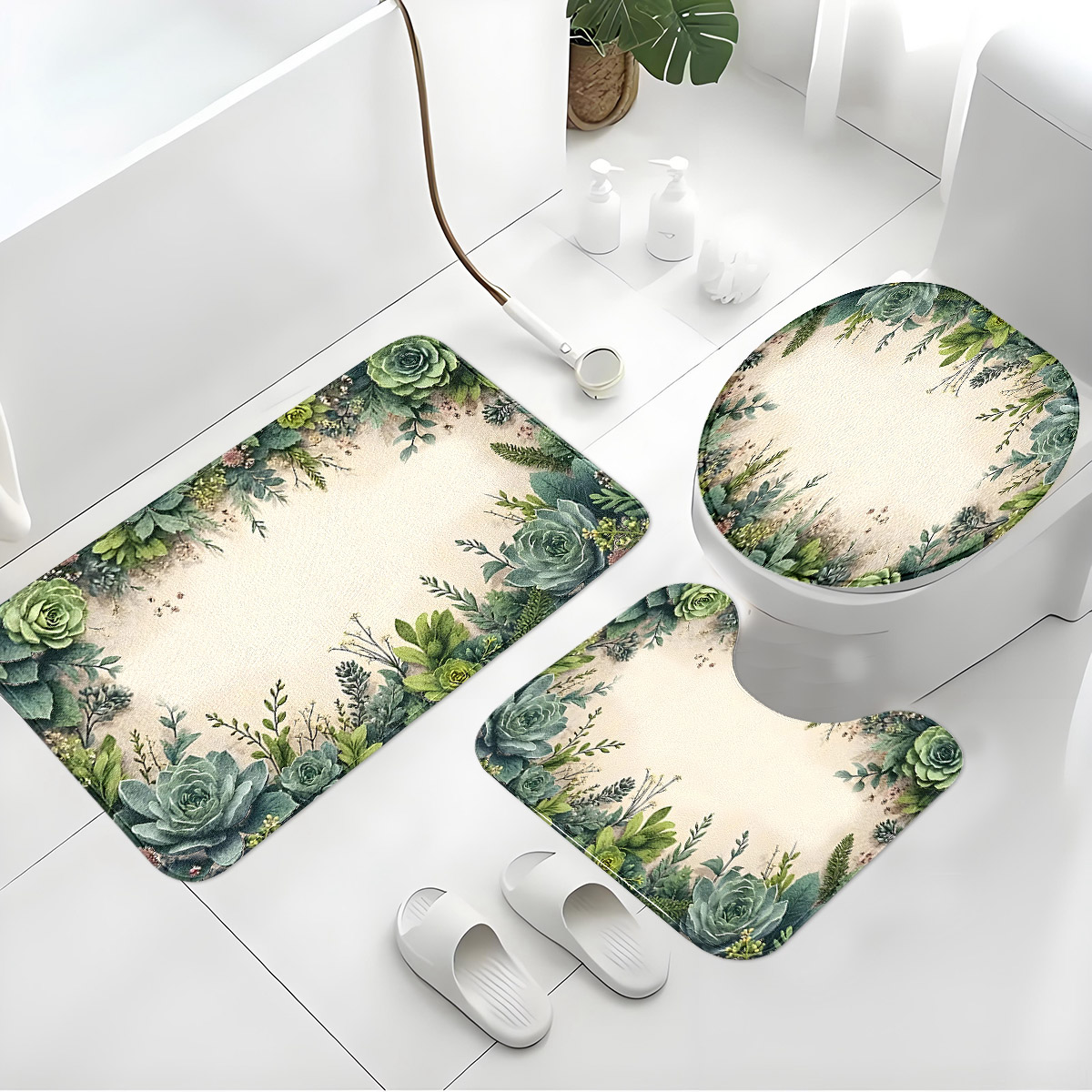 Retro Succulent Bathroom Three - огляд і ціна Zara Home Bathroom Rug