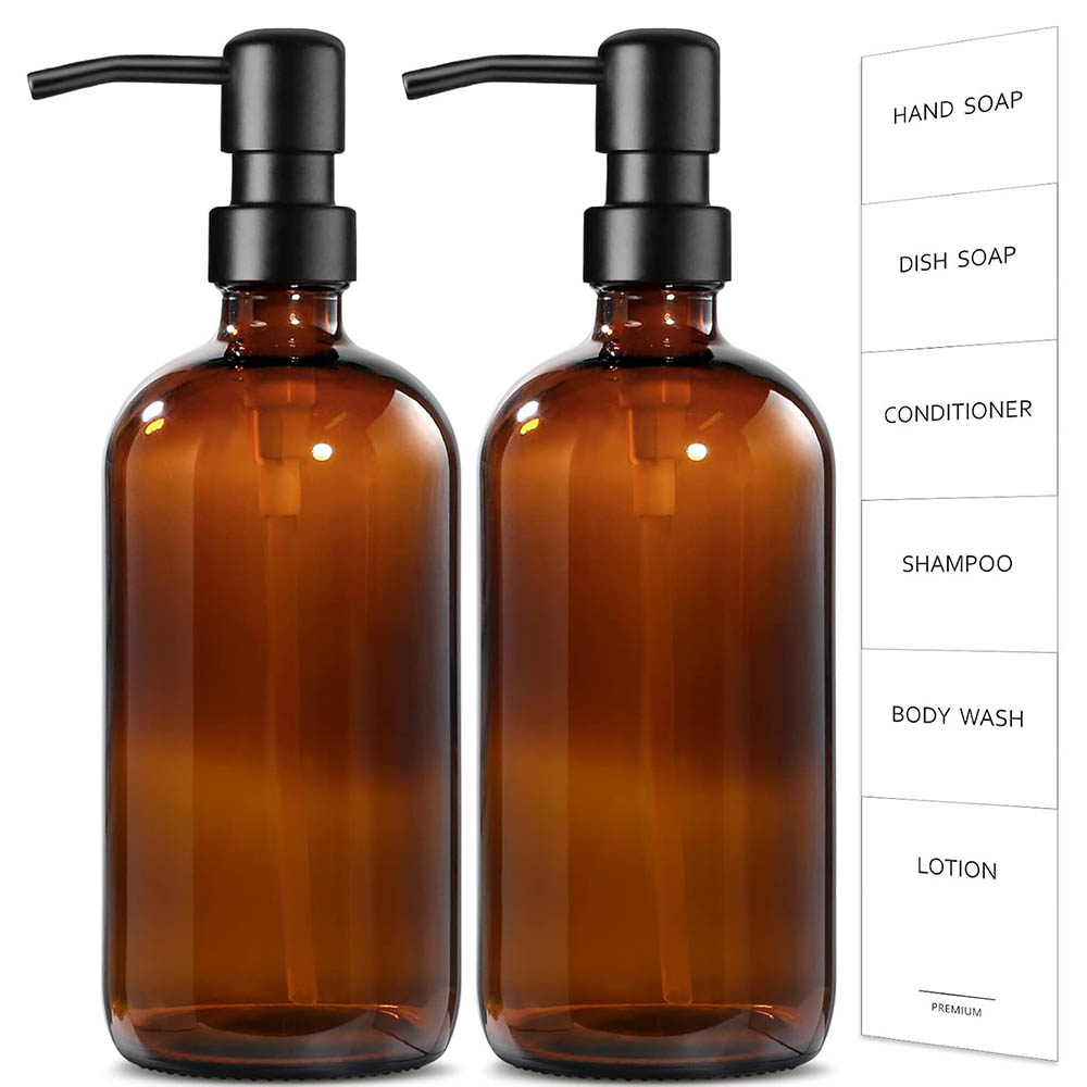 Amber Glass Soap Dispenser, 2  - огляд і ціна Soap Dispenser Pump