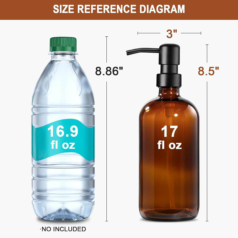 Amber Glass Soap Dispenser, 2  - огляд і ціна Soap Dispenser Pump