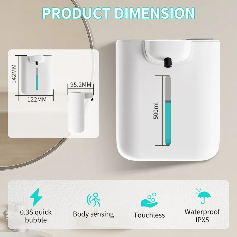 500ML Large Capacity 9-Levels  - огляд і ціна Soap Dispenser Pump