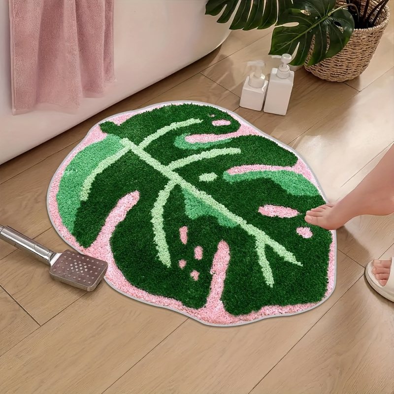 VIKAMA Pink Tropical Leaf Plus - огляд і ціна Zara Home Bathroom Rug