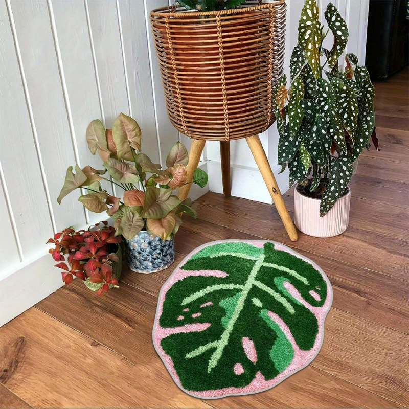 VIKAMA Pink Tropical Leaf Plus - огляд і ціна Zara Home Bathroom Rug