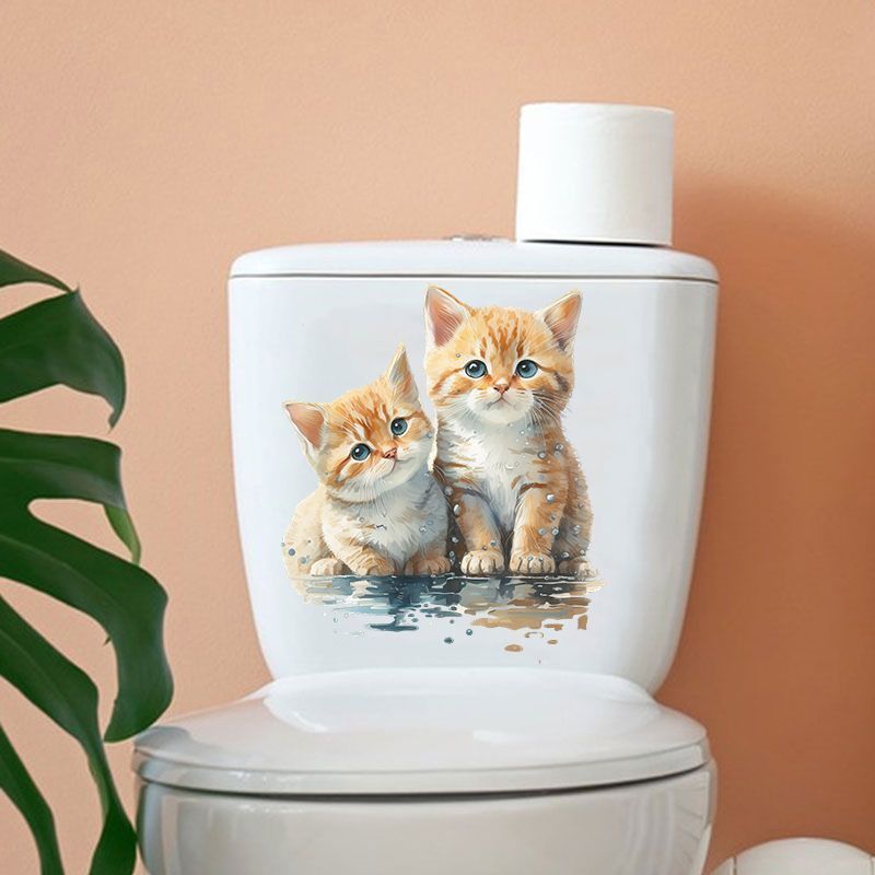 Two Cute Cats Wall Sticker Bat - огляд і ціна Home Bathroom With Two Toilets